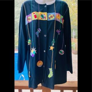 MICHAEL SIMON LITE VINTAGE CHRISTMAS CARDIGAN XL excellent